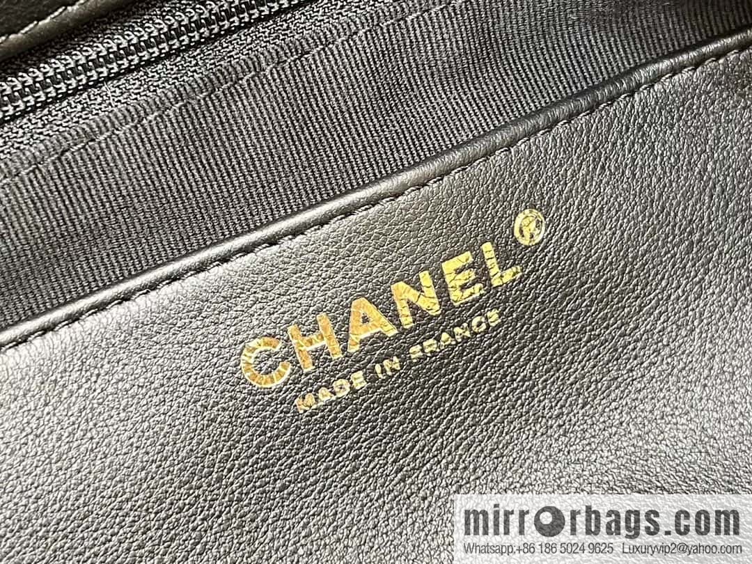 CHANEL 23A Premium Handicraft Collection, Woven Hippie Bag AS4210 black
