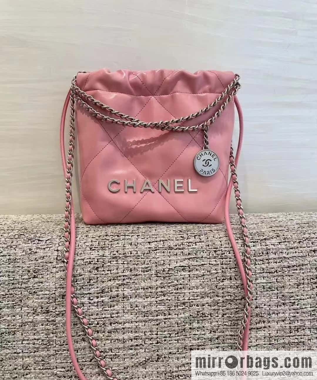 CHANEL 23S spring and summer series mini 22 bags AS3980 pink