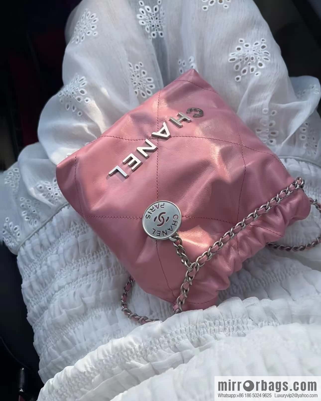 CHANEL 23S spring and summer series mini 22 bags AS3980 pink