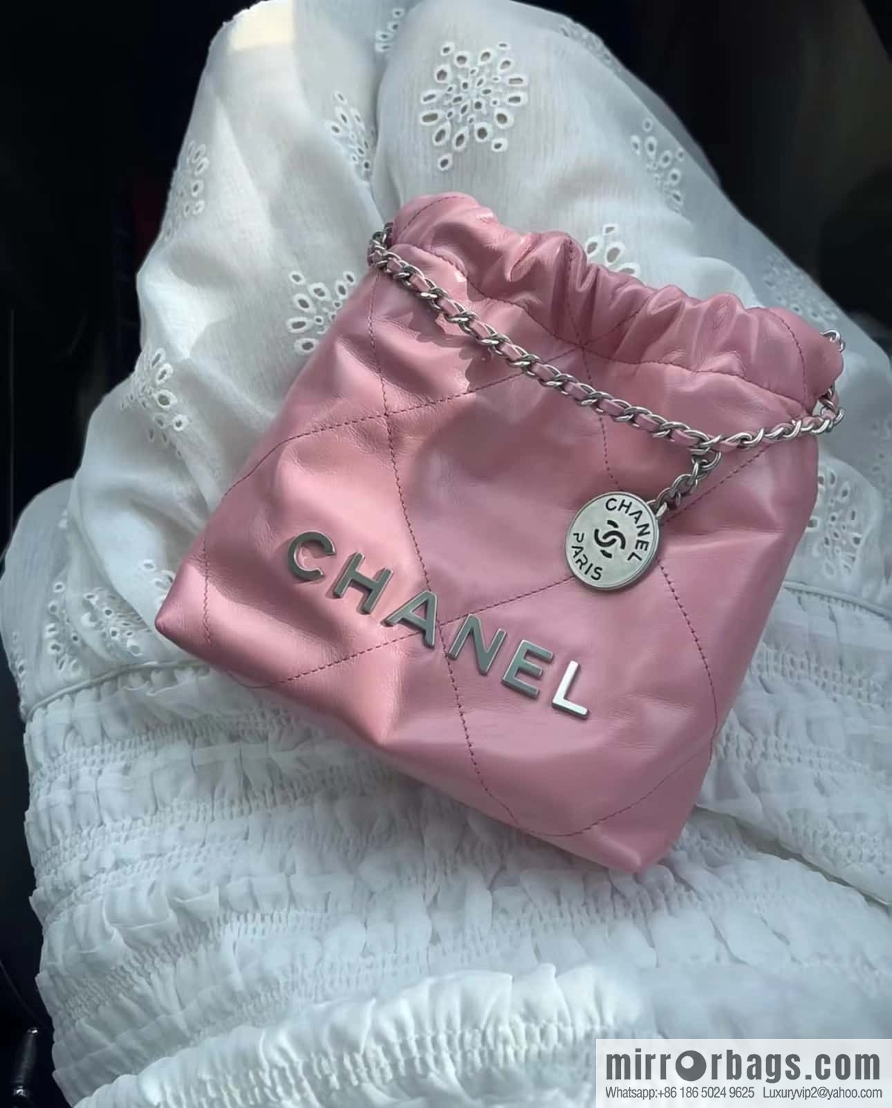 CHANEL 23S spring and summer series mini 22 bags AS3980 pink