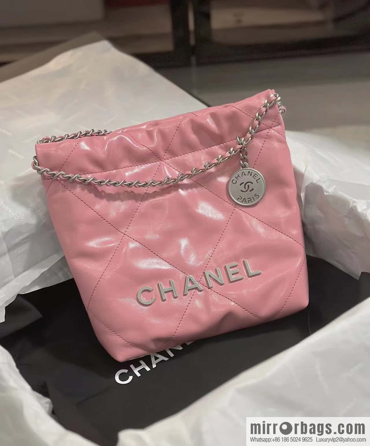 CHANEL 23S spring and summer series mini 22 bags AS3980 pink