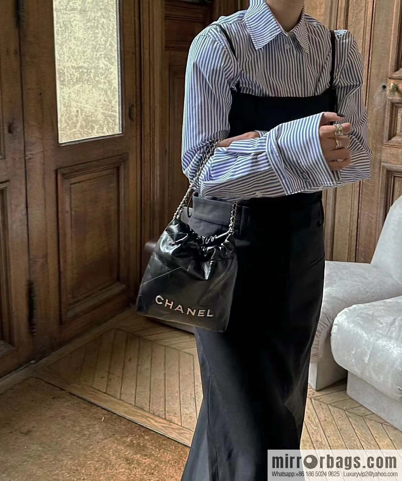 CHANEL 23S spring and summer series mini 22 bags AS3980 black