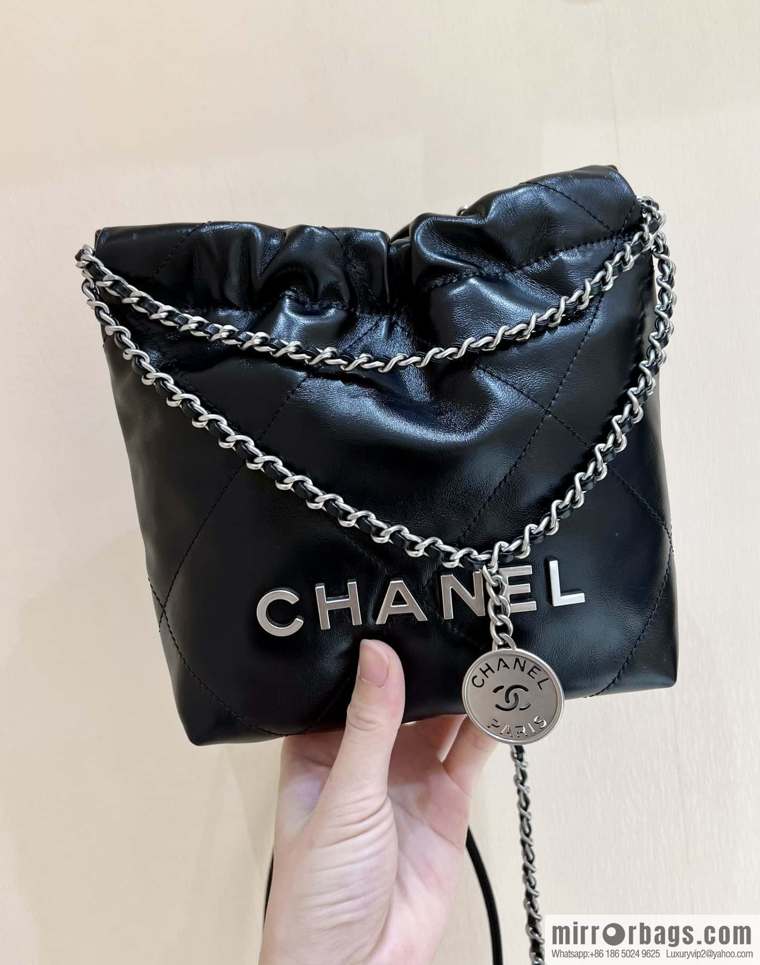 CHANEL 23S spring and summer series mini 22 bags AS3980 black
