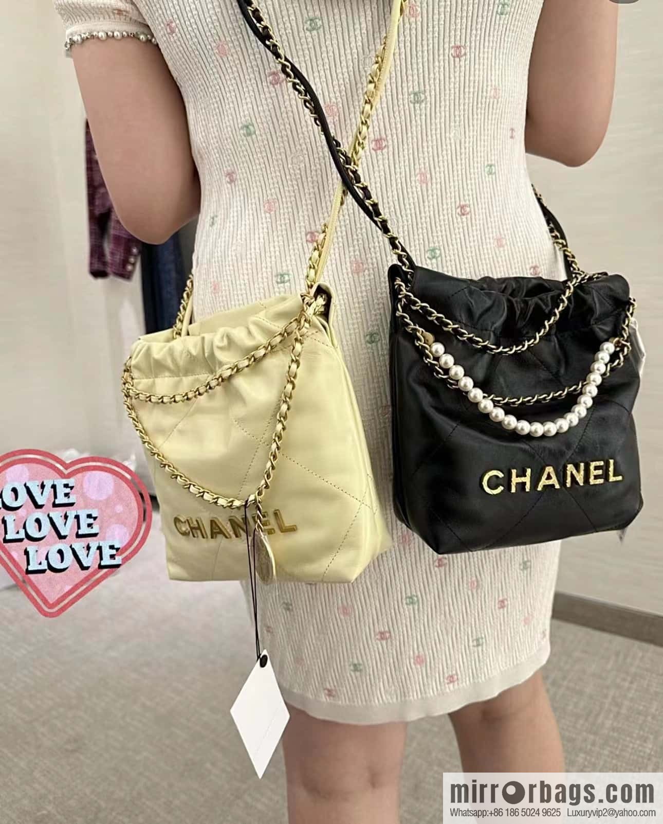 CHANEL 23S spring and summer series mini 22 bags AS3980 chick yellow