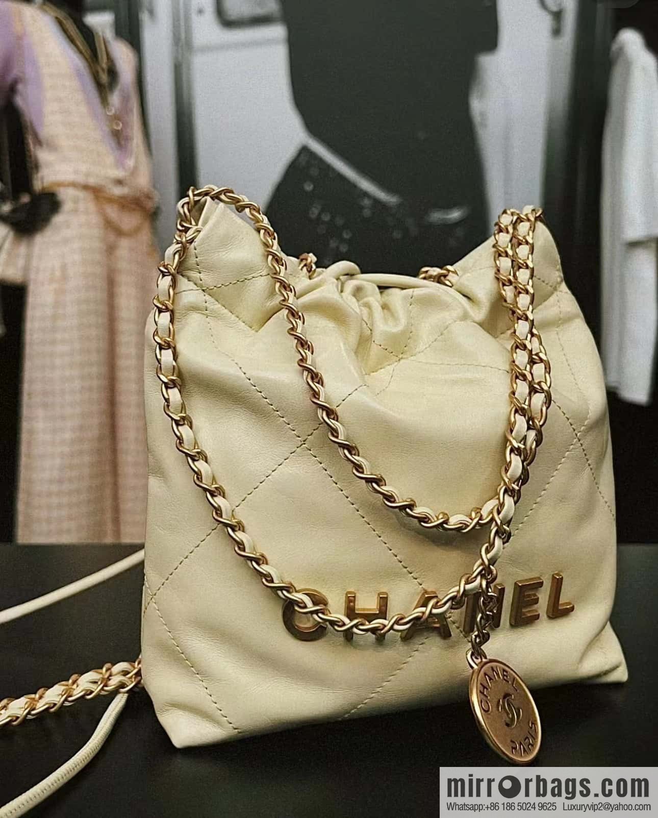 CHANEL 23S spring and summer series mini 22 bags AS3980 chick yellow