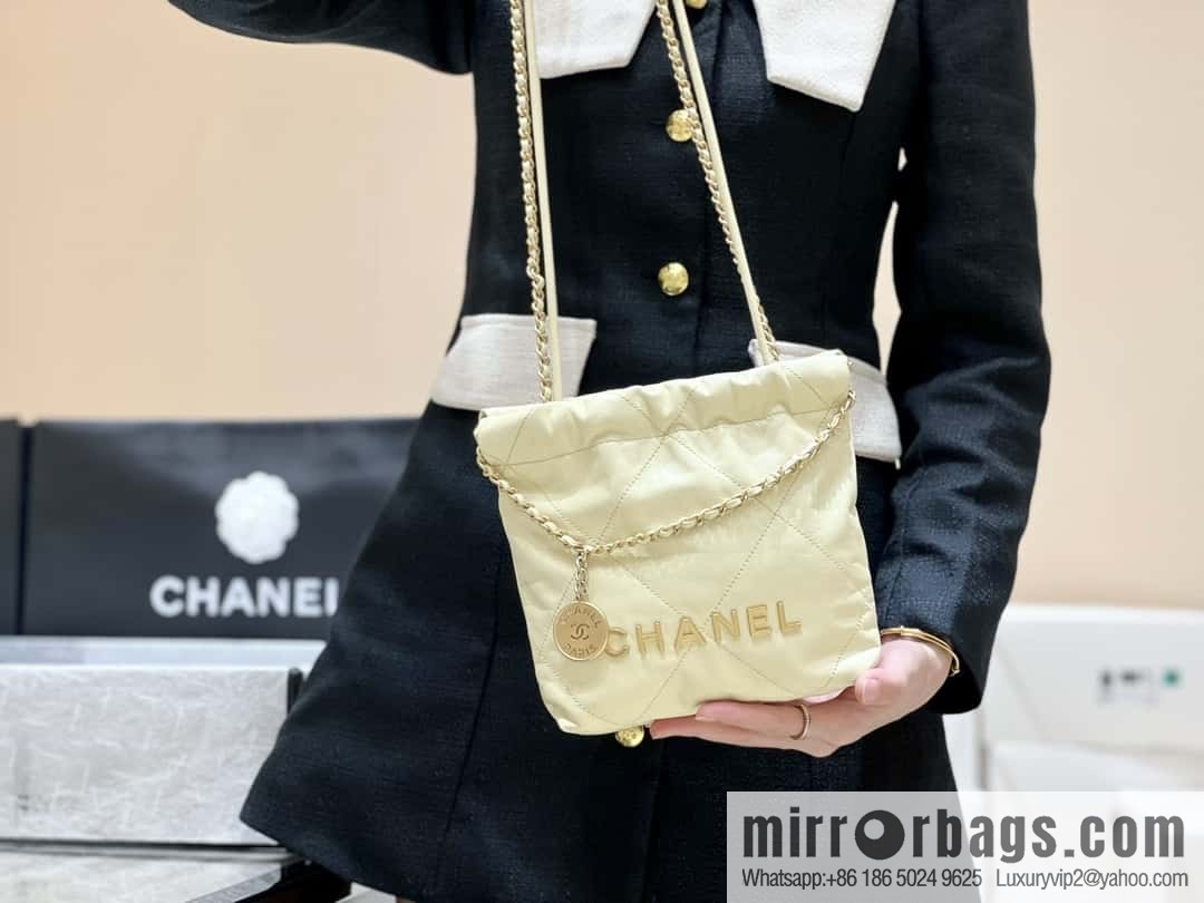 CHANEL 23S spring and summer series mini 22 bags AS3980 chick yellow