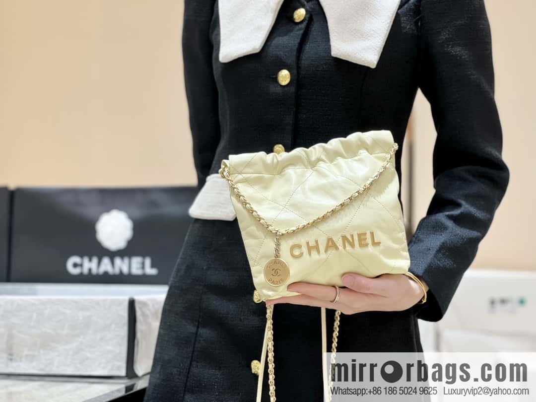 CHANEL 23S spring and summer series mini 22 bags AS3980 chick yellow