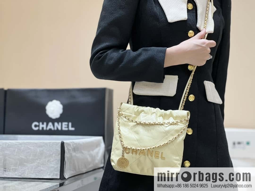 CHANEL 23S spring and summer series mini 22 bags AS3980 chick yellow