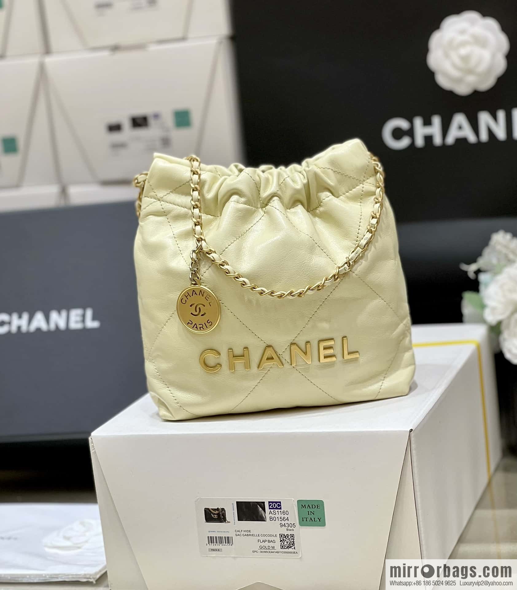CHANEL 23S spring and summer series mini 22 bags AS3980 chick yellow