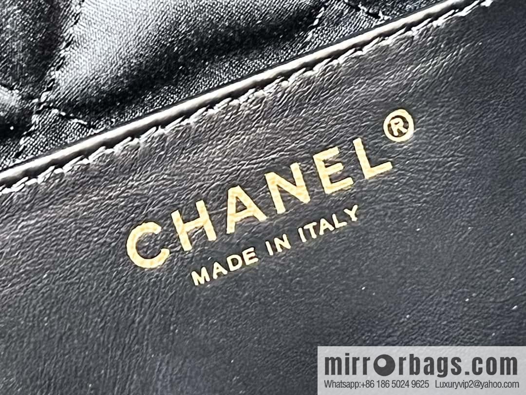 CHANEL 23S spring and summer series mini 22 bags AS3980 black/gold buckle