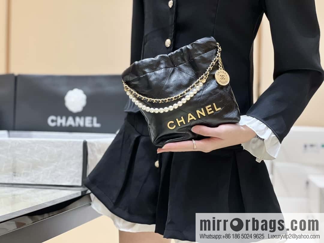 CHANEL 23S spring and summer series mini pearl 22 bags AS3980 black