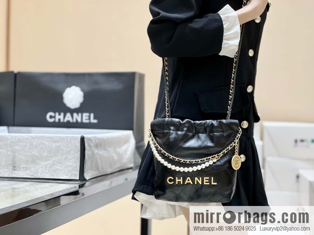 CHANEL 23S spring and summer series mini pearl 22 bags AS3980 black