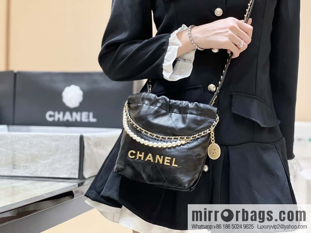 CHANEL 23S spring and summer series mini pearl 22 bags AS3980 black