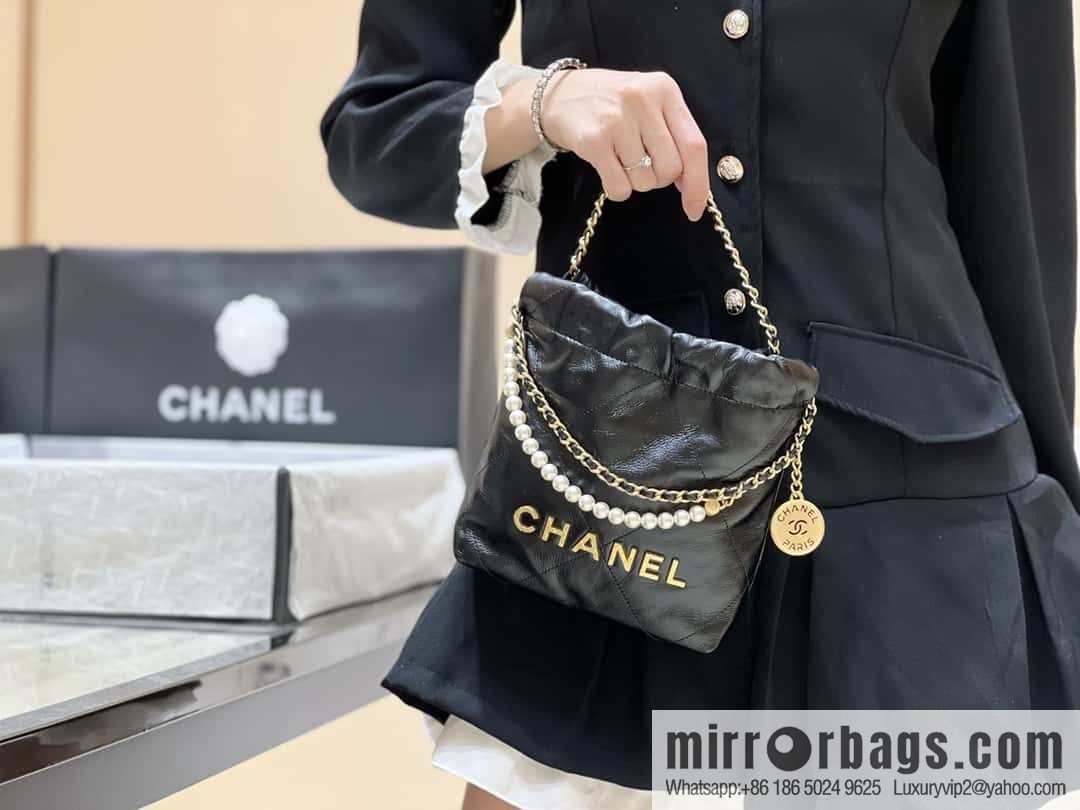 CHANEL 23S spring and summer series mini pearl 22 bags AS3980 black