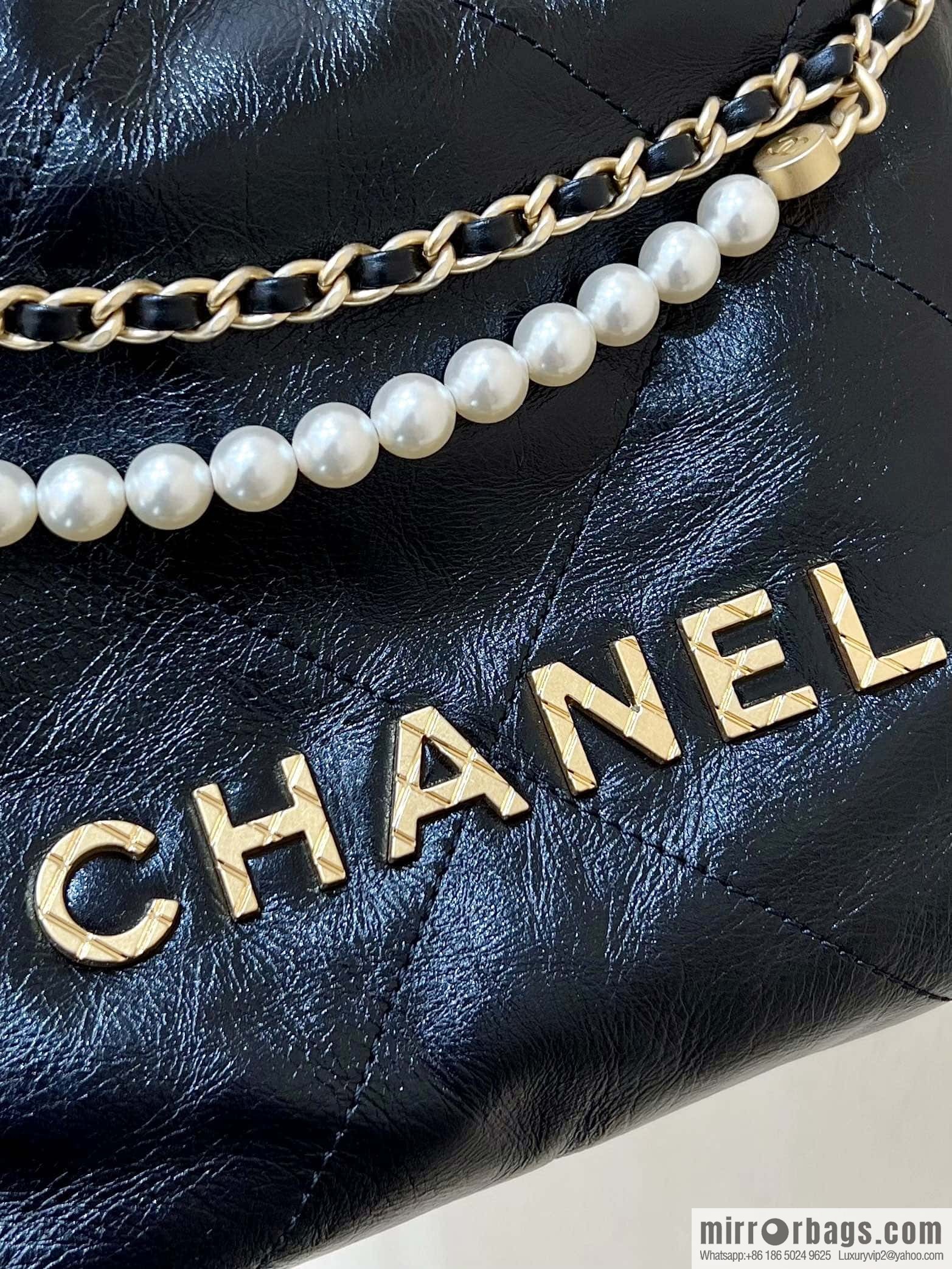 CHANEL 23S spring and summer series mini pearl 22 bags AS3980 black