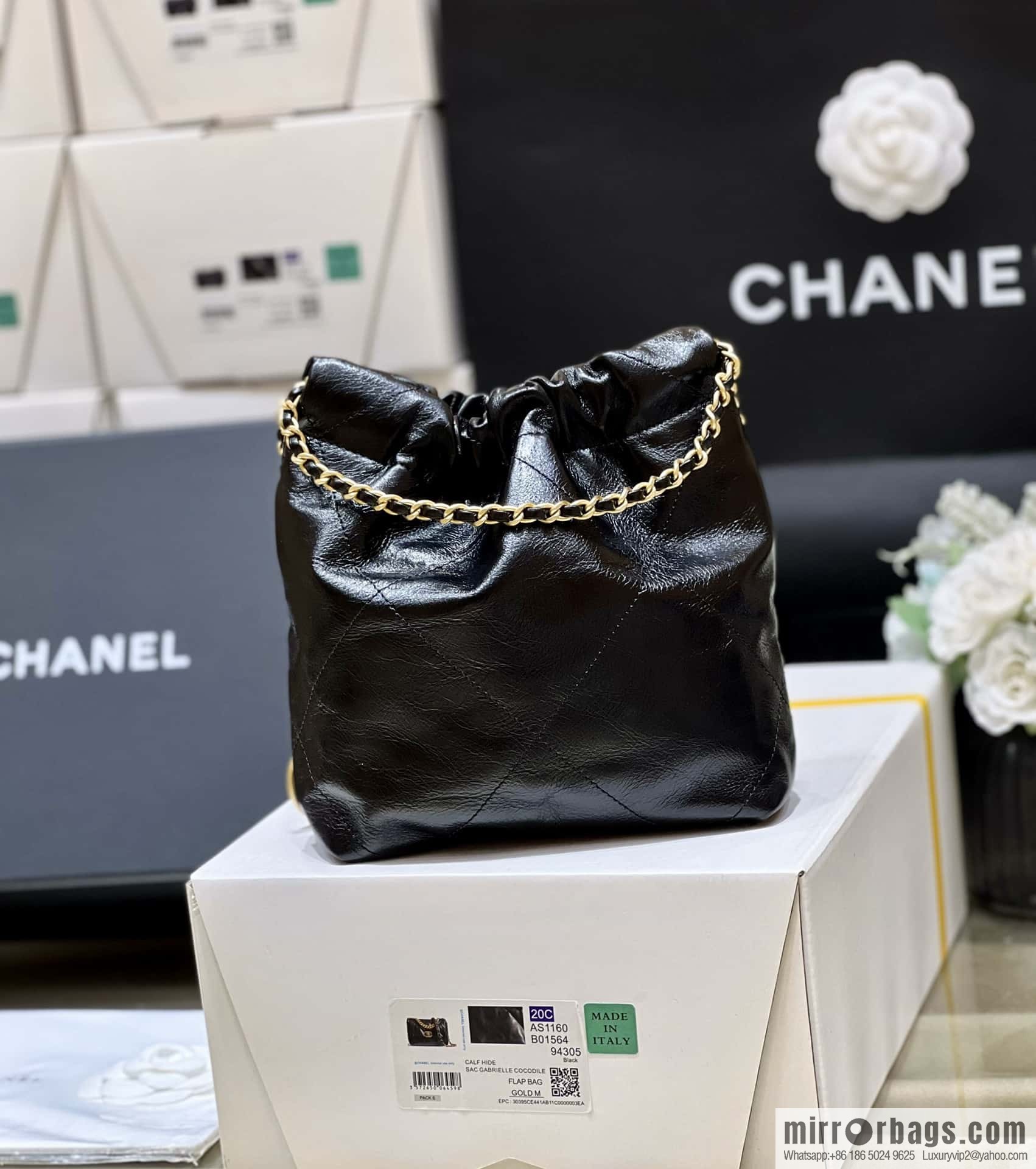 CHANEL 23S spring and summer series mini pearl 22 bags AS3980 black