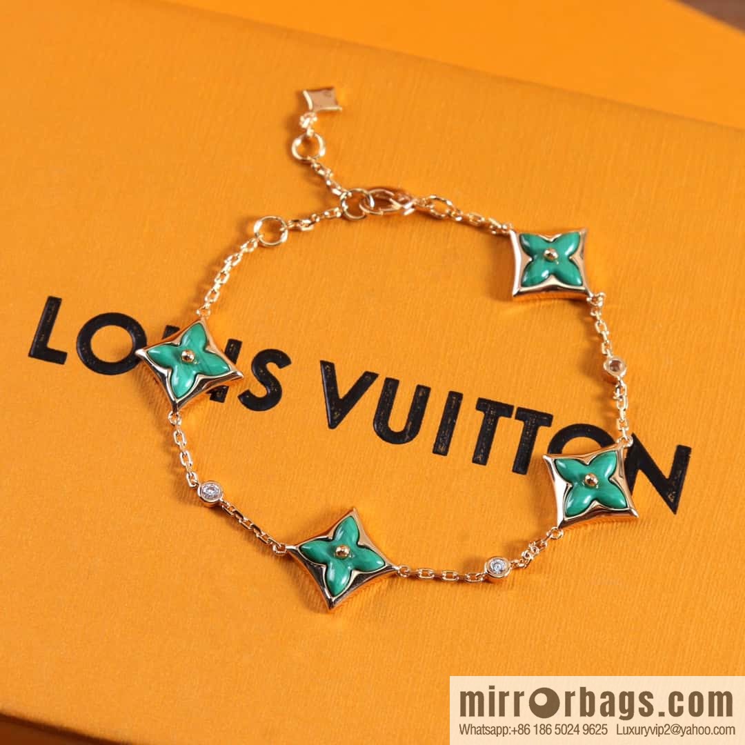 Louis Vuitton Louis Vuitton LV rhombus four-flower white shell, pink shell, malachite bracelet