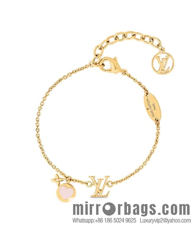 Louis Vuitton Louis Vuitton Qixi Festival limited LV pink peach heart love necklace, bracelet