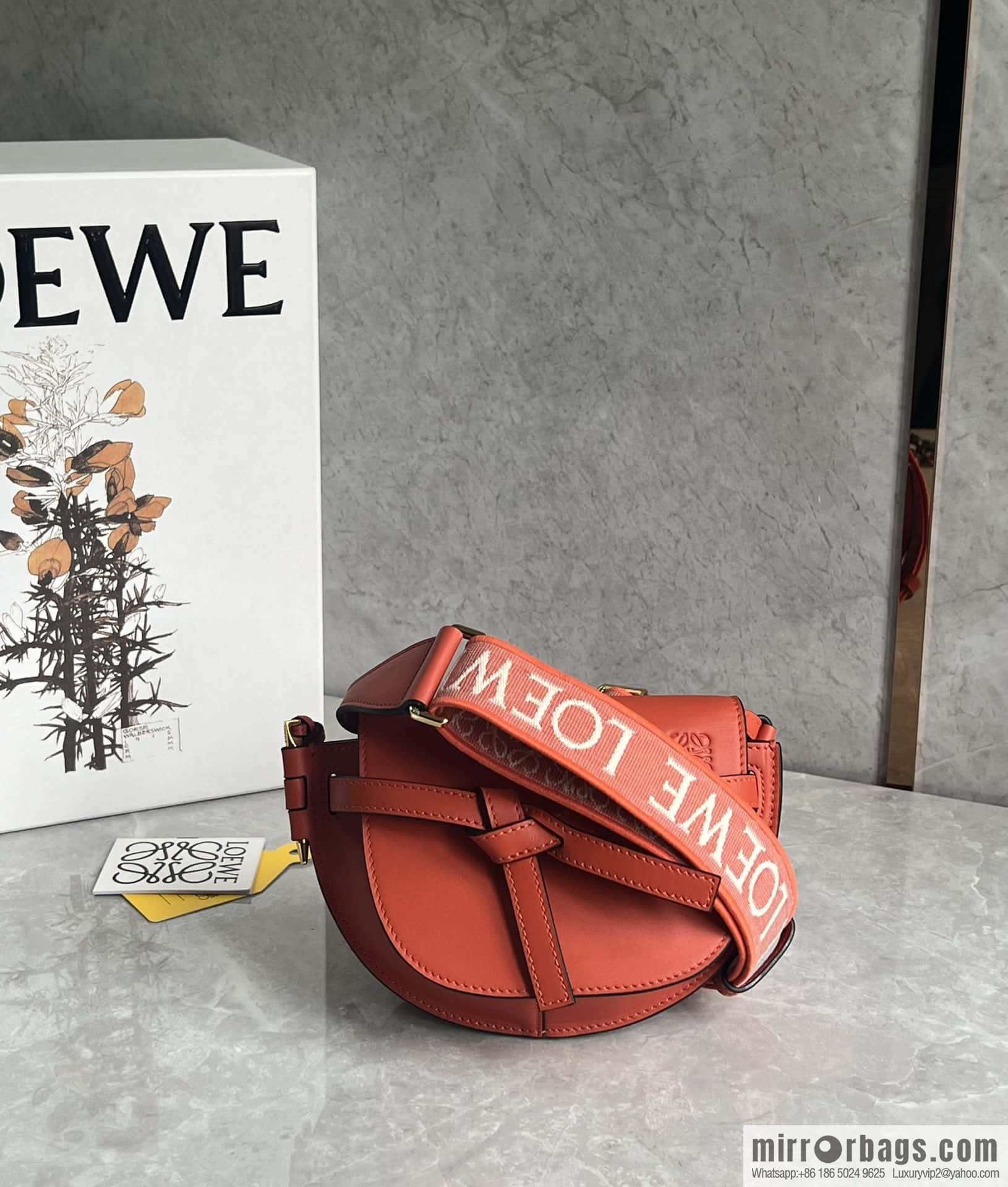 LOEWE letter wide shoulder strap saddle bag MiniGateDual handbag 0672