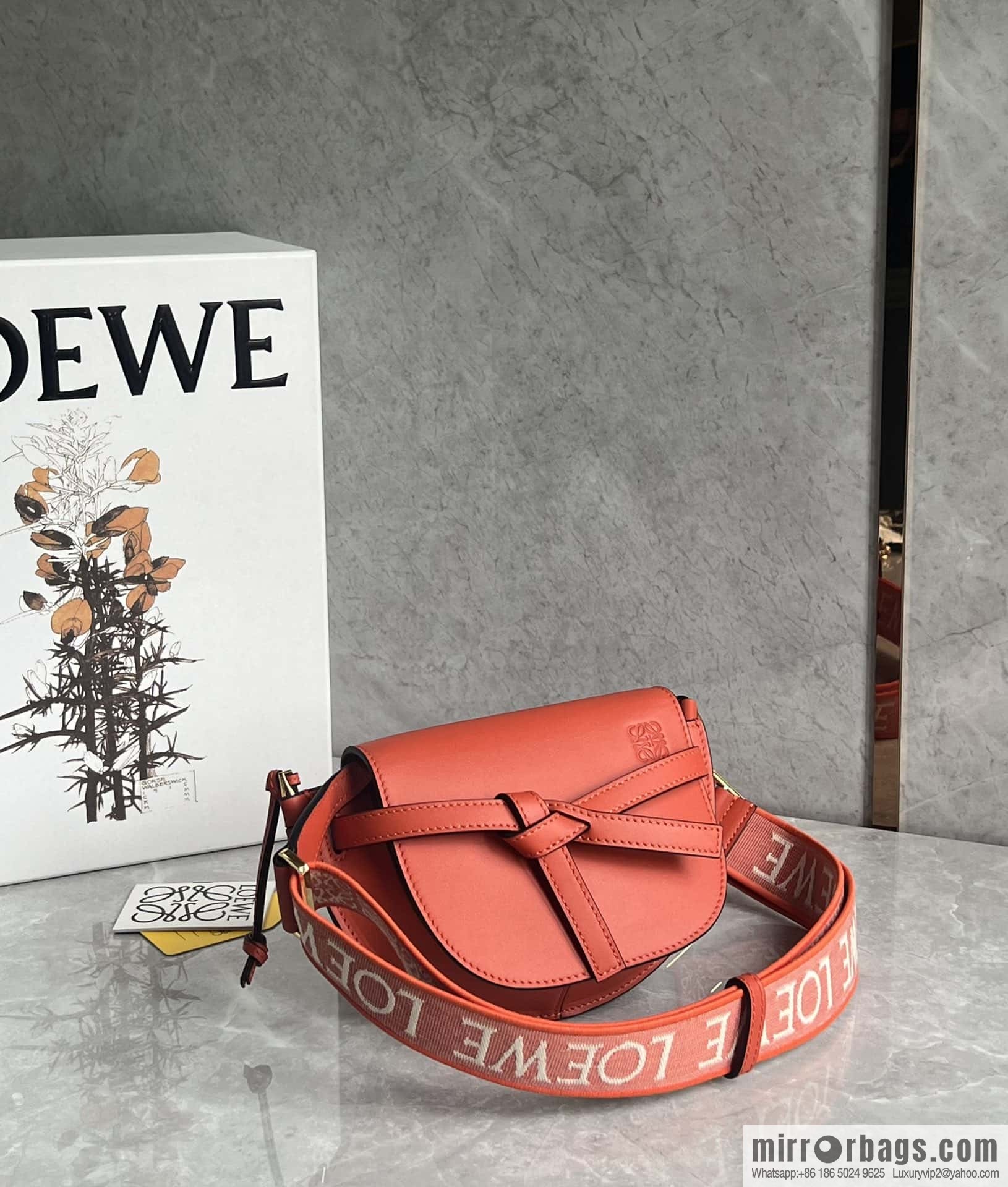 LOEWE letter wide shoulder strap saddle bag MiniGateDual handbag 0672