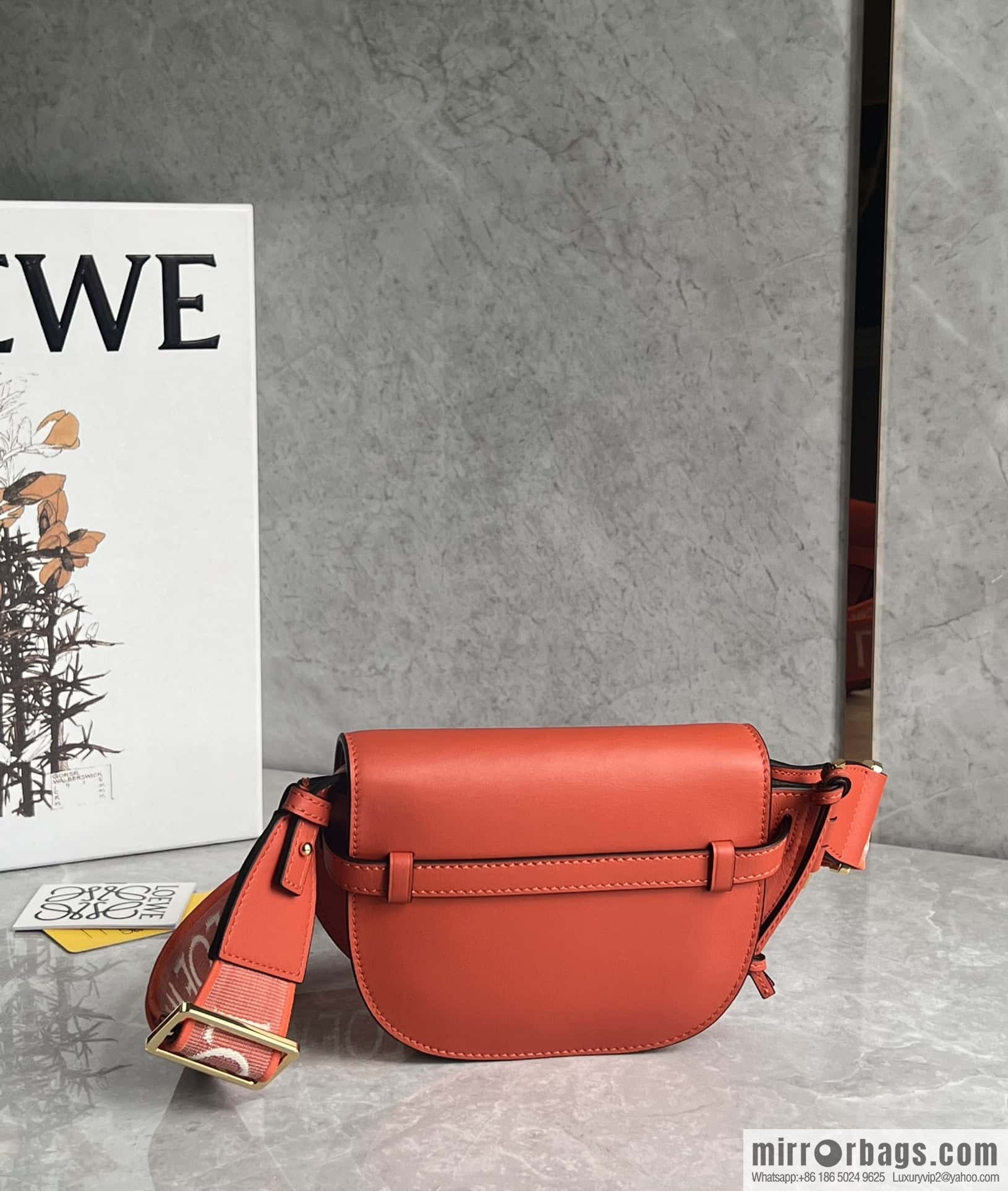 LOEWE letter wide shoulder strap saddle bag MiniGateDual handbag 0672