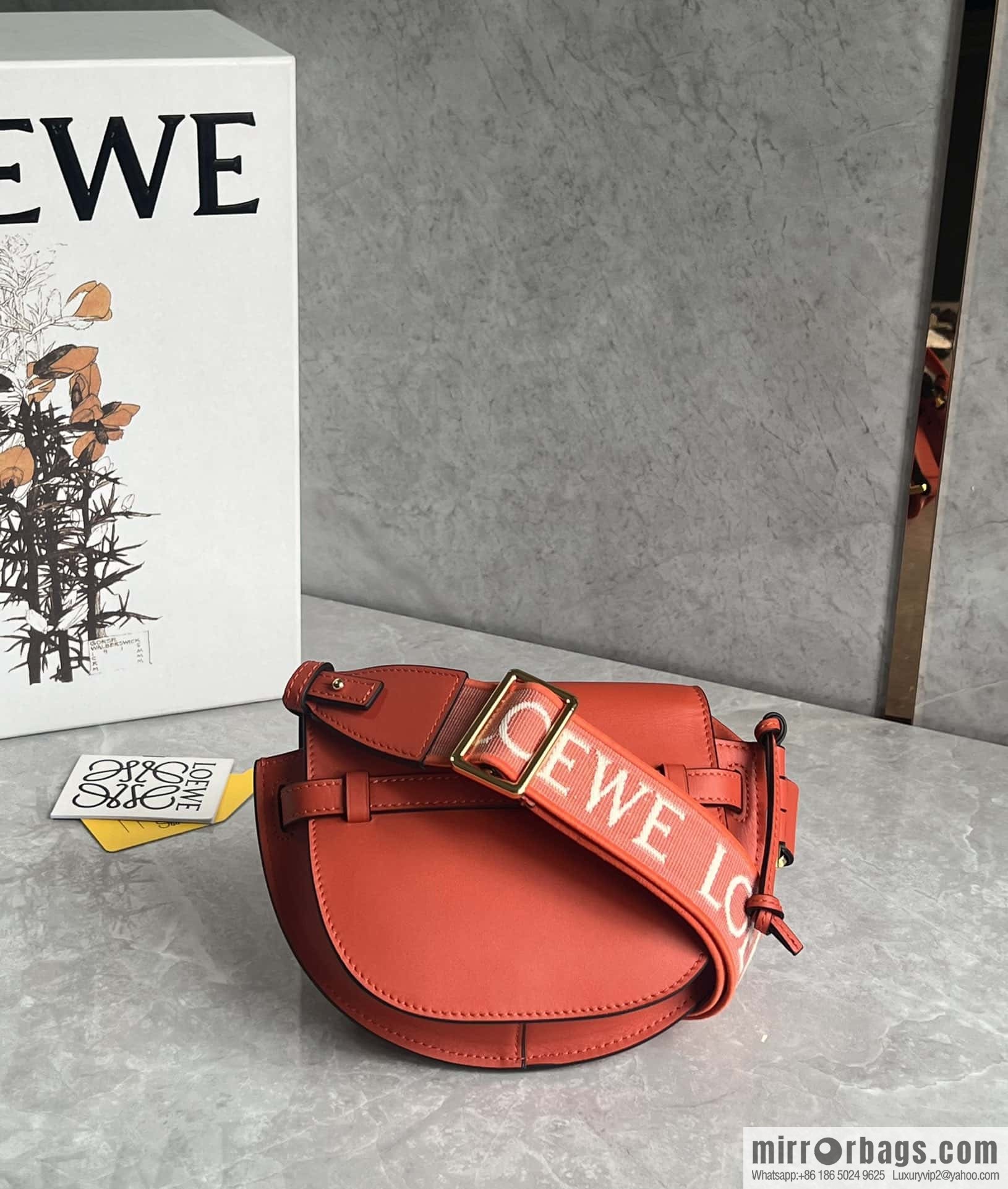 LOEWE letter wide shoulder strap saddle bag MiniGateDual handbag 0672