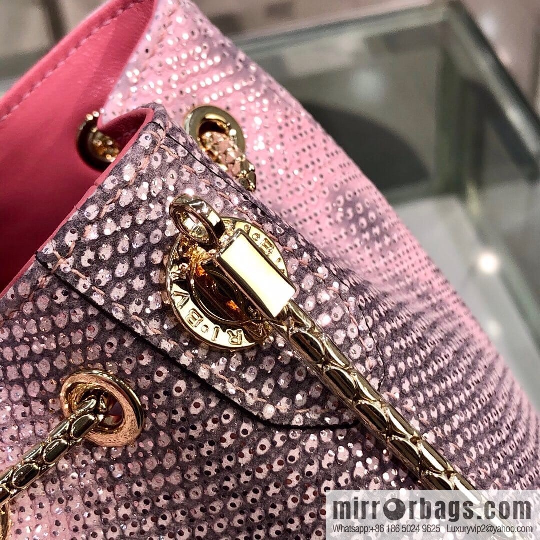 BVLGARI (Bulgari) early spring limited edition new - red water snakeskin beautiful barrel bag model: 287614