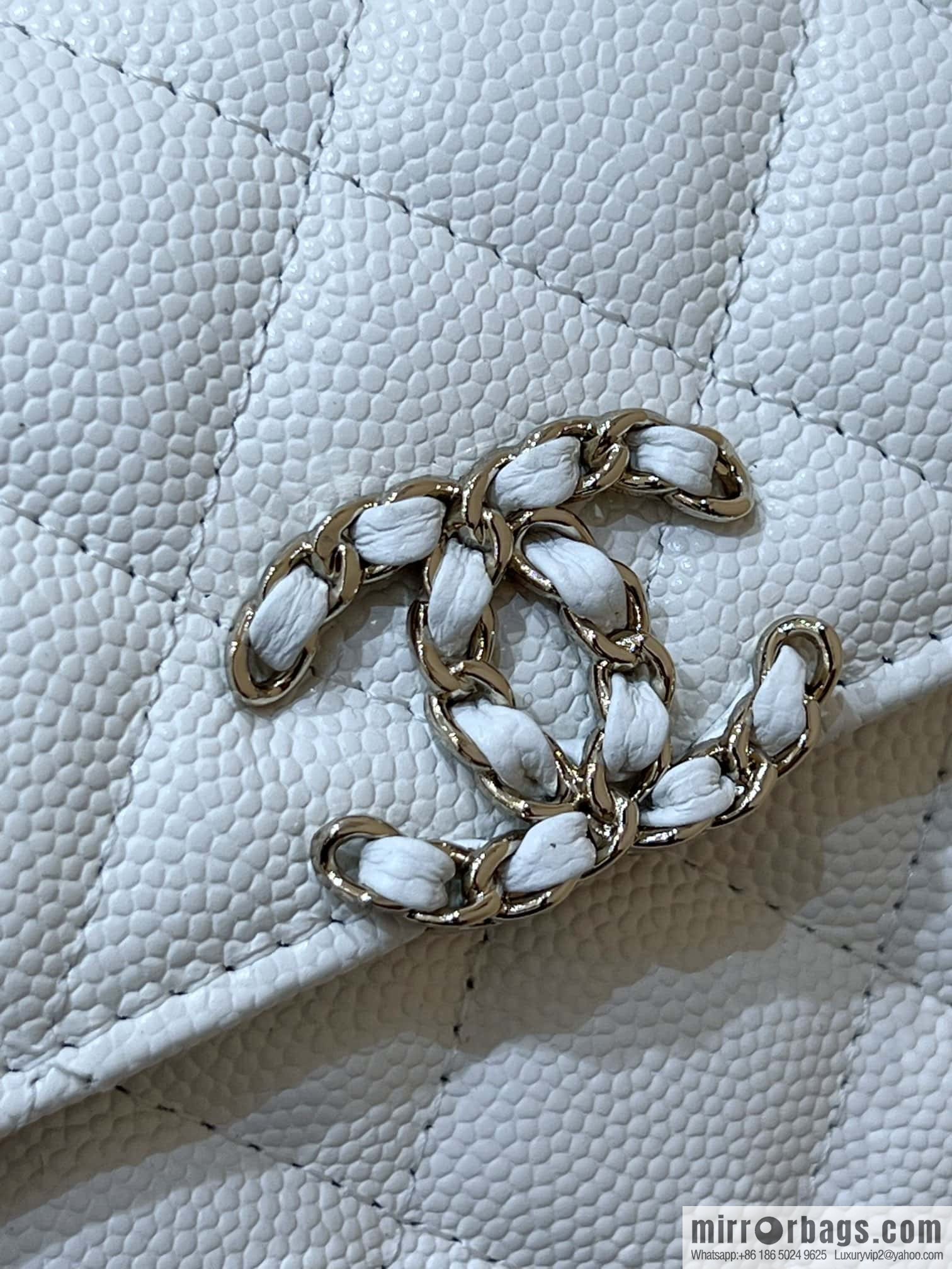 CHANEL 23P spring and summer trailer series Kelly leather handle bag AP3238 white