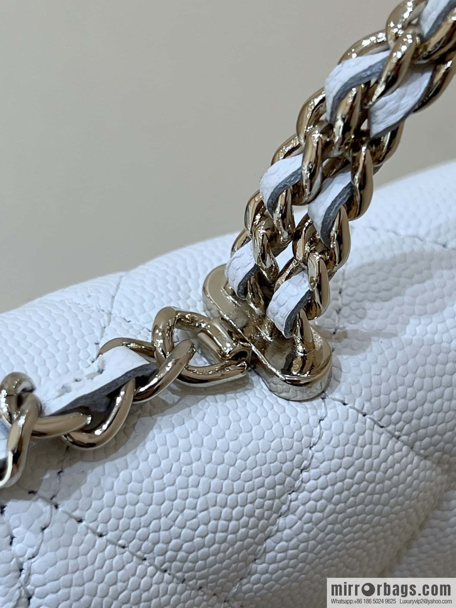 CHANEL 23P spring and summer trailer series Kelly leather handle bag AP3238 white