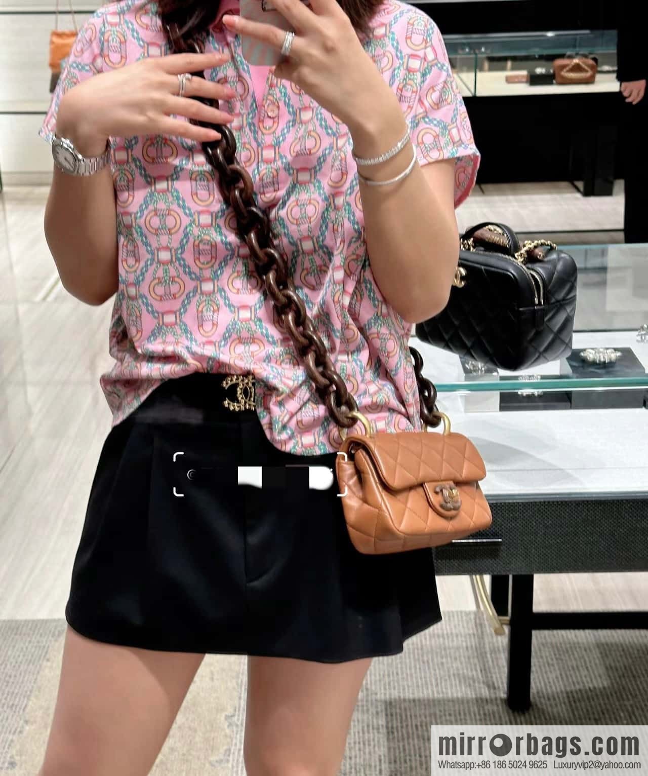 CHANEL 23A Premium Handicraft Series, Dakar mahogany cf mini bag AS4165