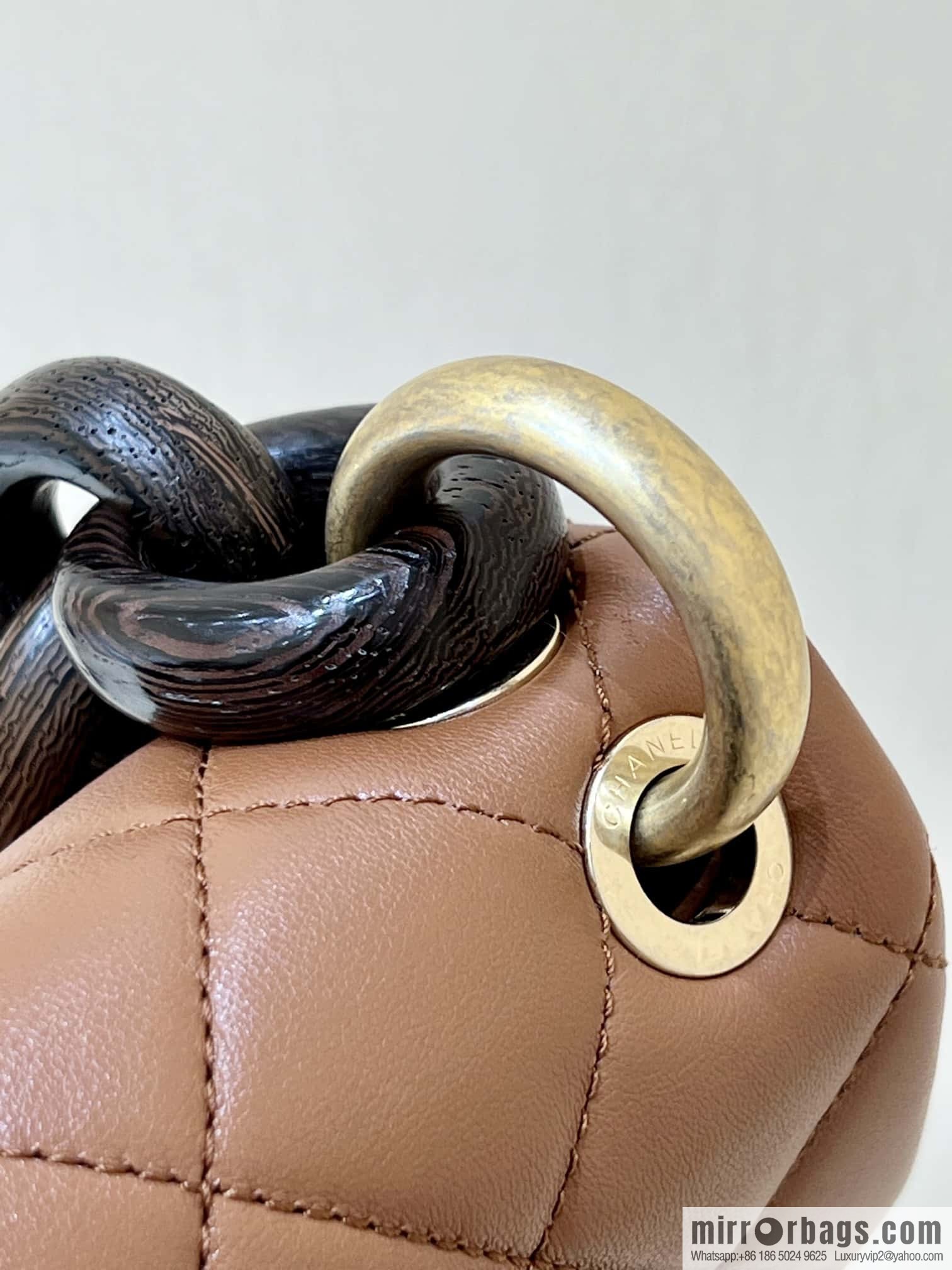 CHANEL 23A Premium Handicraft Series, Dakar mahogany cf mini bag AS4165