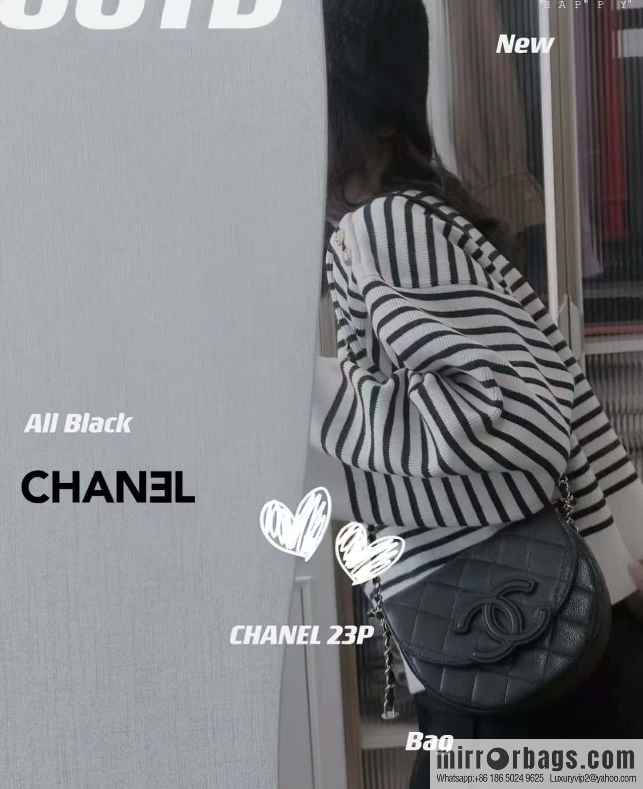 CHANEL 23P spring and summer trailer series, hidden big explosion saddle bag AS3867 black