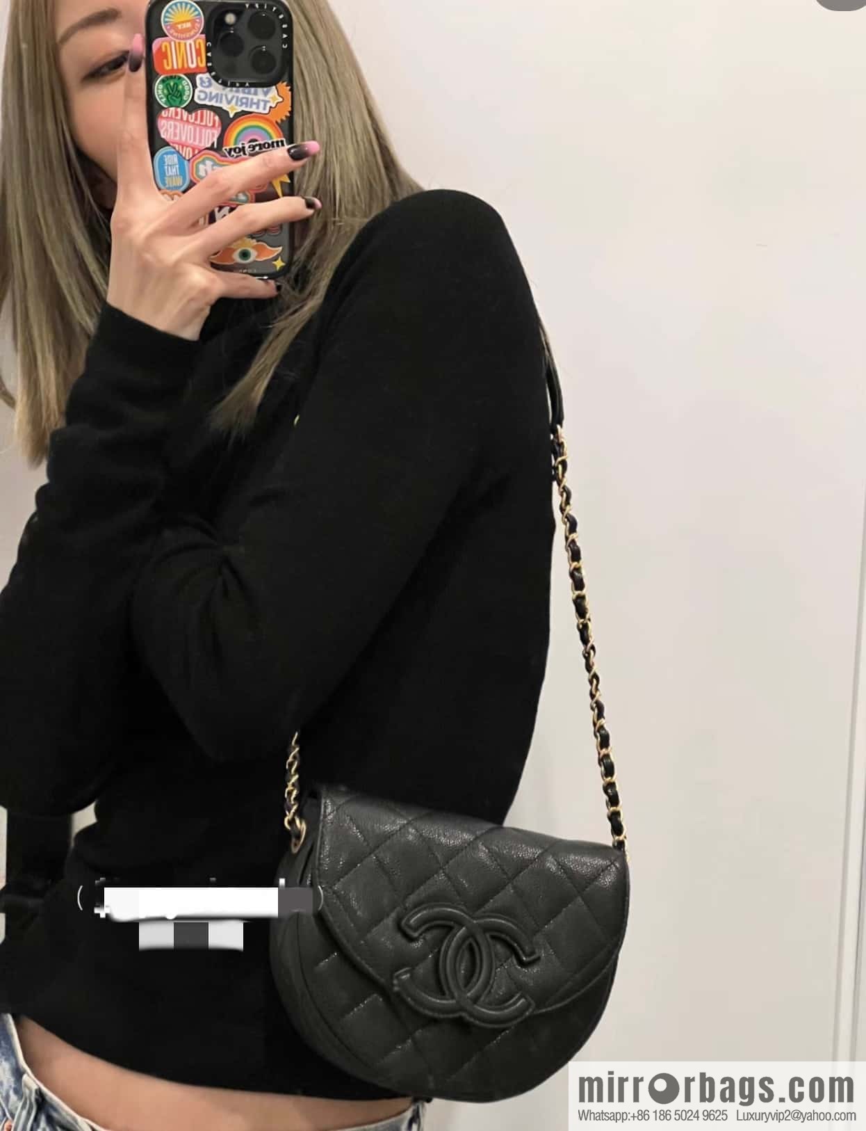 CHANEL 23P spring and summer trailer series, hidden big explosion saddle bag AS3867 black