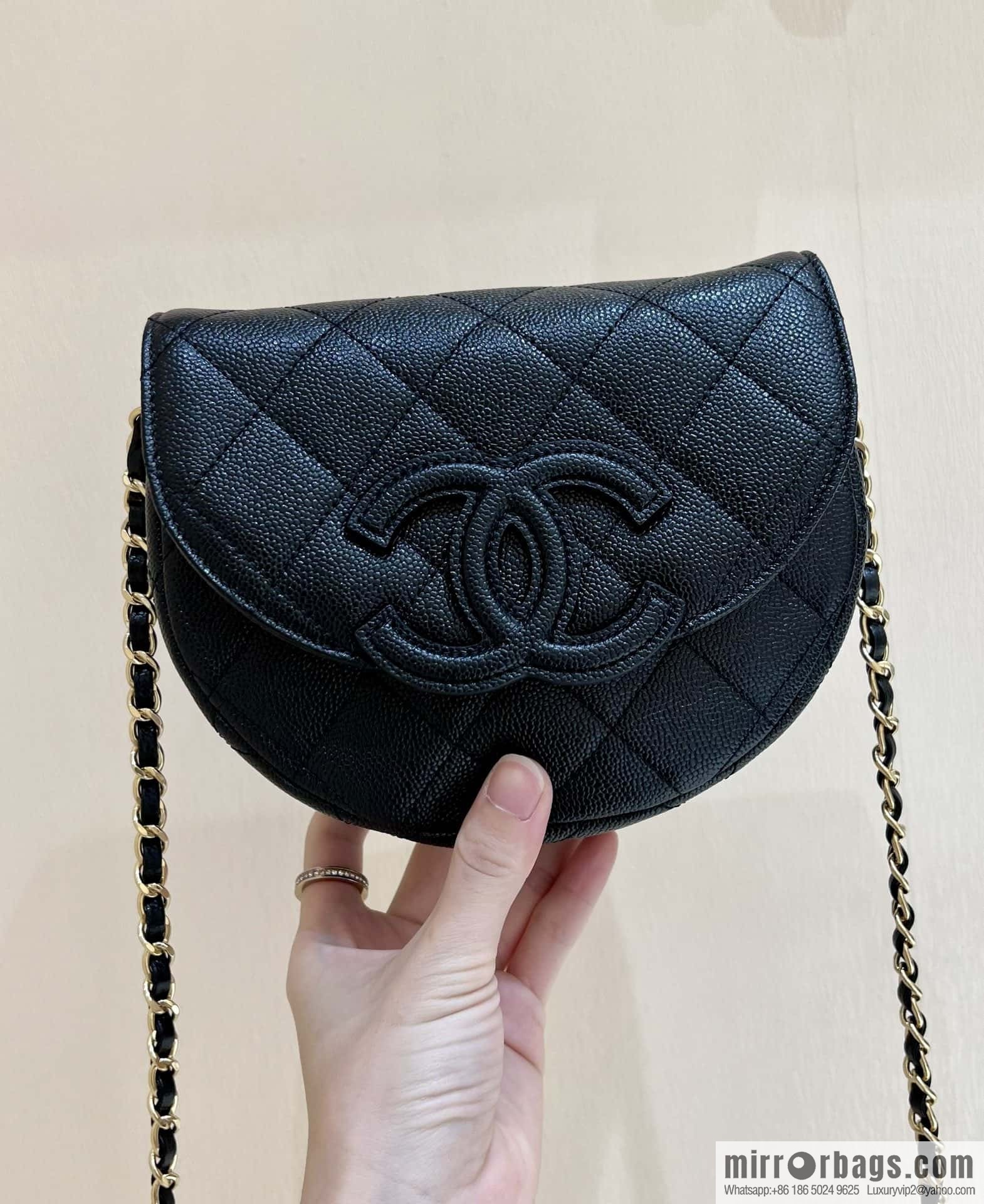 CHANEL 23P spring and summer trailer series, hidden big explosion saddle bag AS3867 black
