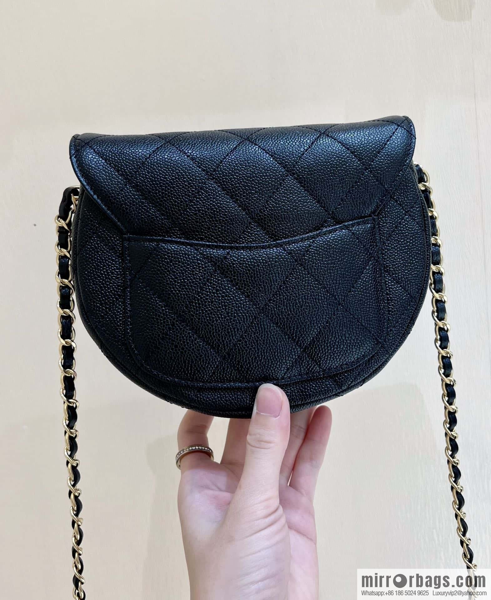 CHANEL 23P spring and summer trailer series, hidden big explosion saddle bag AS3867 black