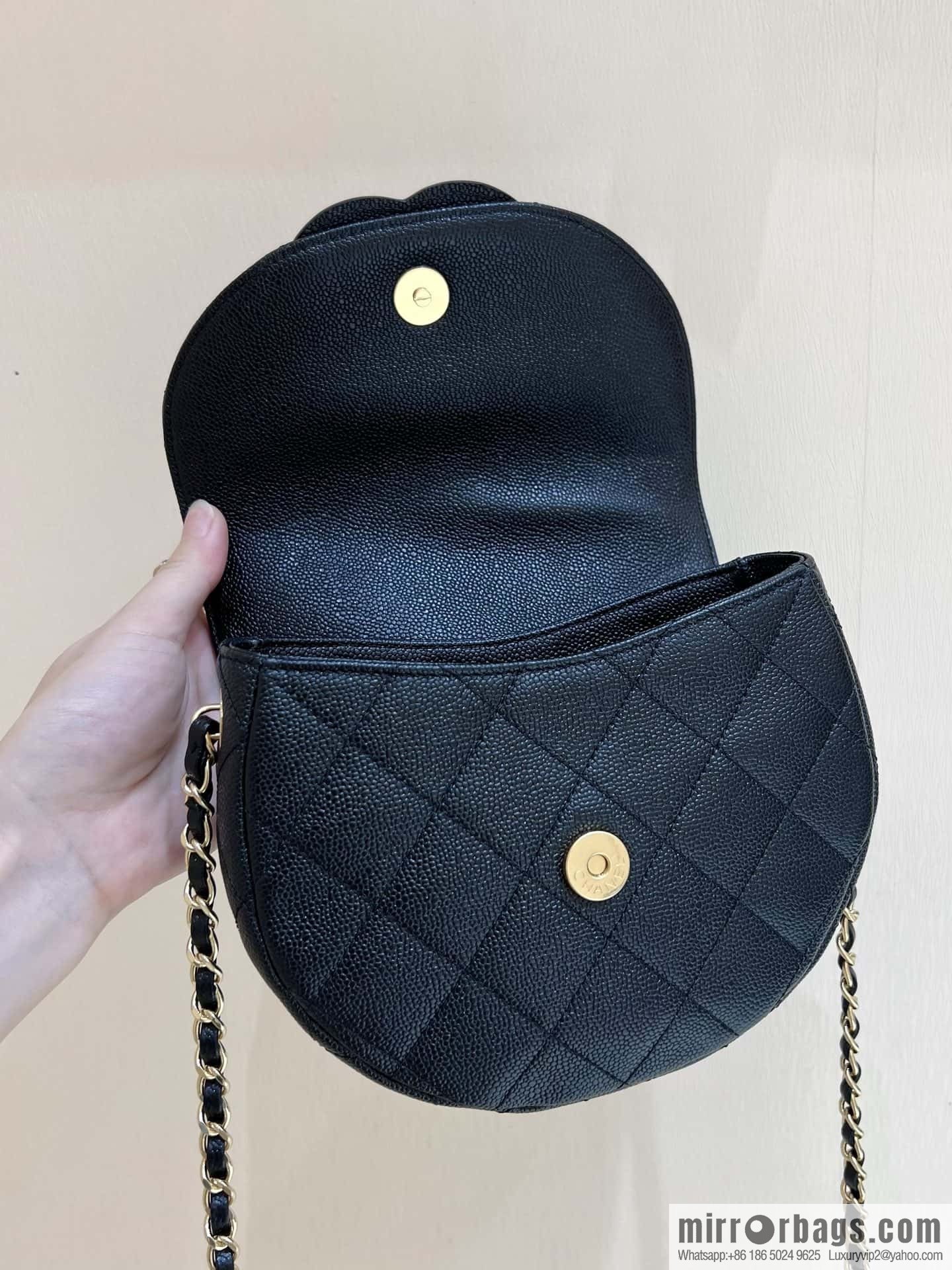 CHANEL 23P spring and summer trailer series, hidden big explosion saddle bag AS3867 black