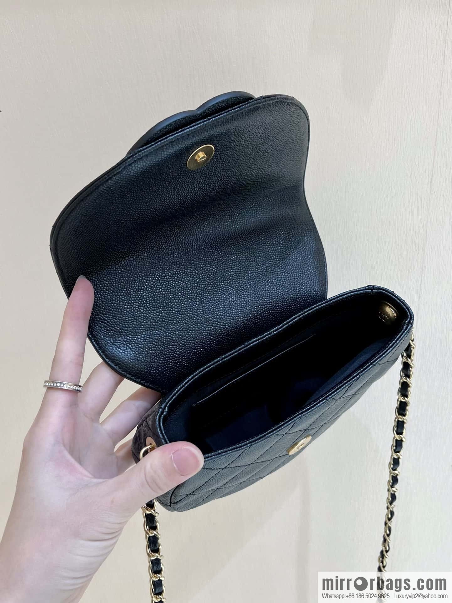 CHANEL 23P spring and summer trailer series, hidden big explosion saddle bag AS3867 black