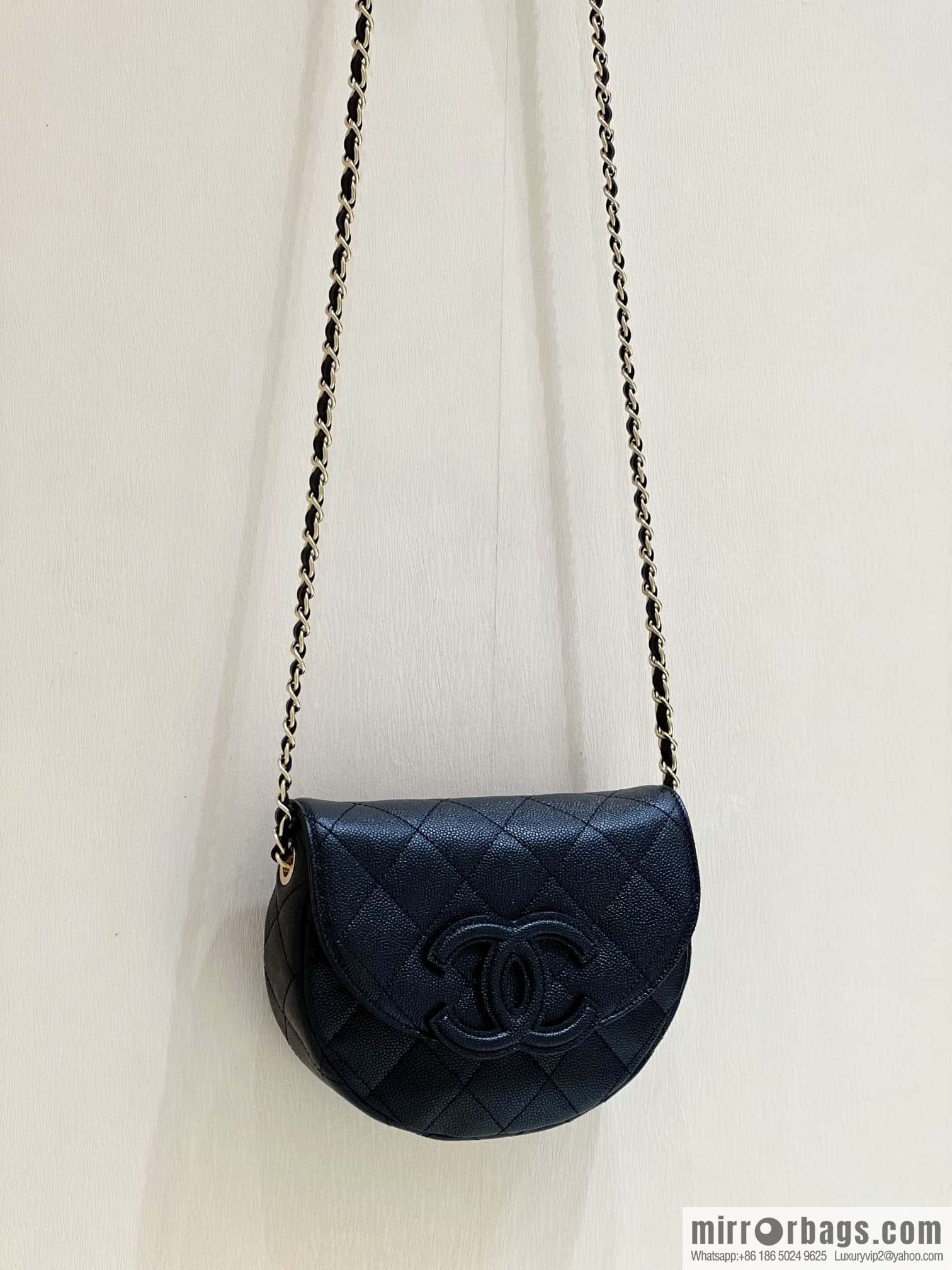 CHANEL 23P spring and summer trailer series, hidden big explosion saddle bag AS3867 black