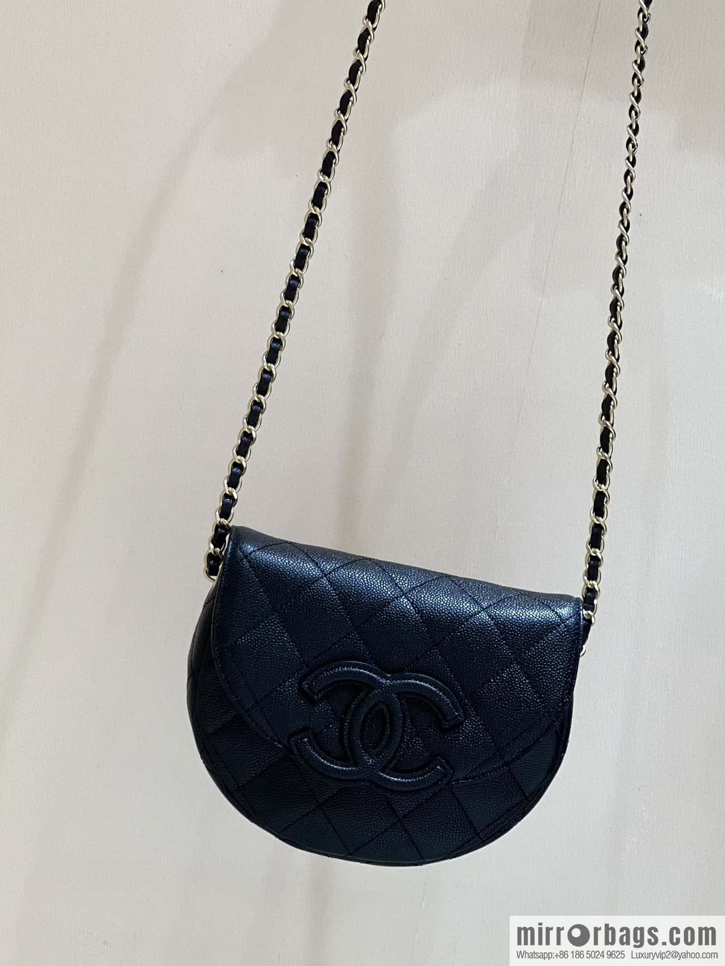 CHANEL 23P spring and summer trailer series, hidden big explosion saddle bag AS3867 black