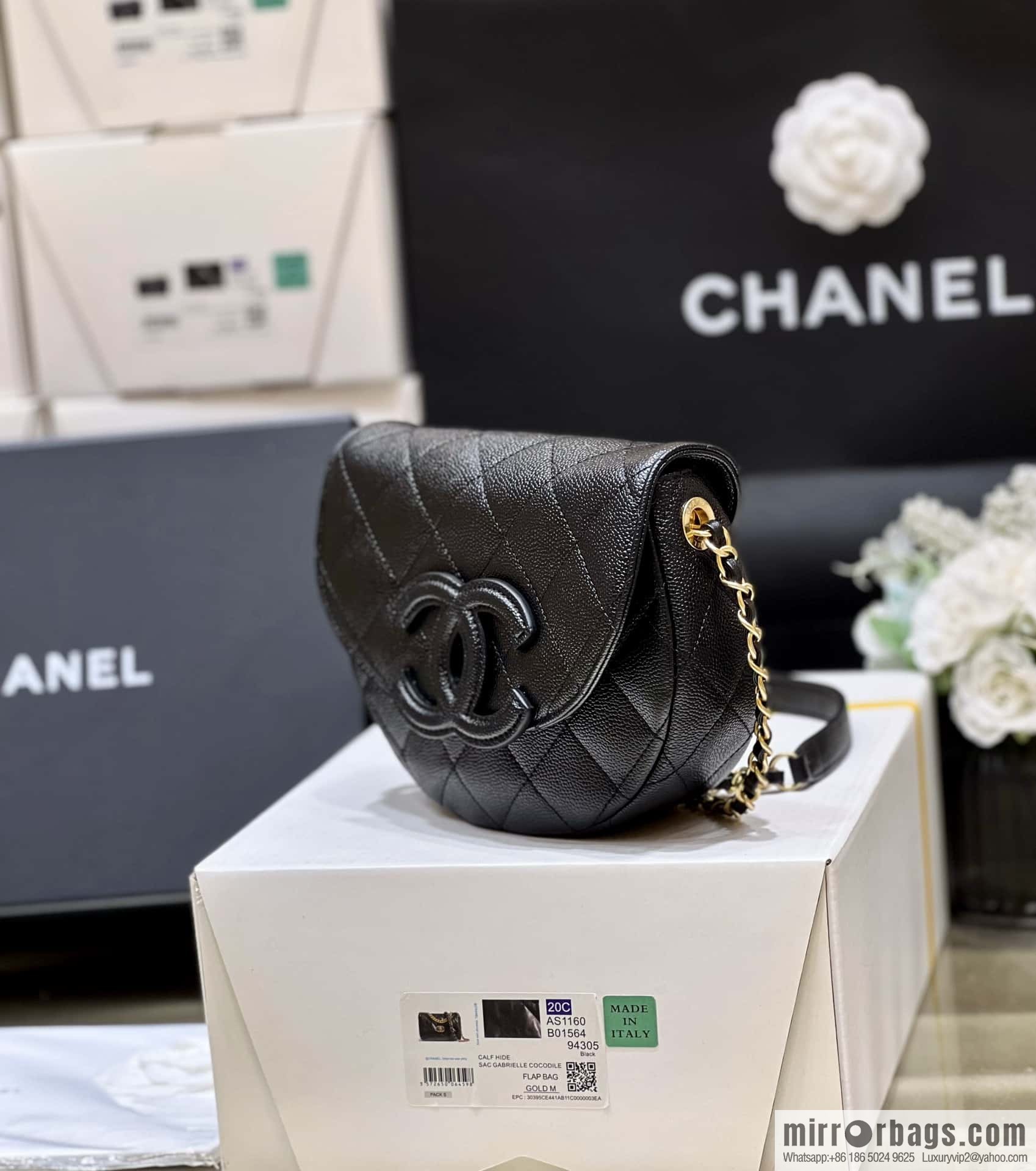 CHANEL 23P spring and summer trailer series, hidden big explosion saddle bag AS3867 black