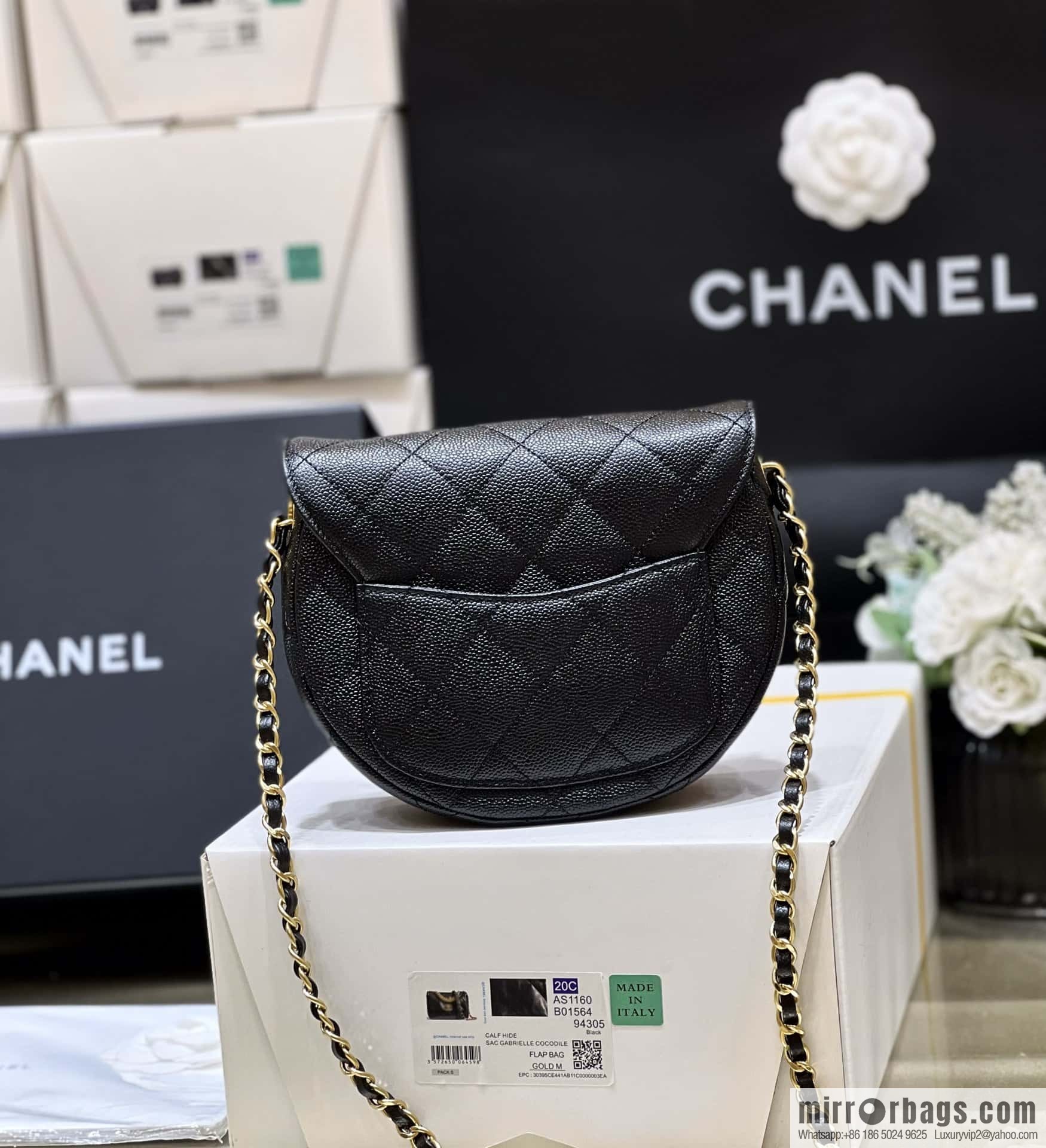 CHANEL 23P spring and summer trailer series, hidden big explosion saddle bag AS3867 black