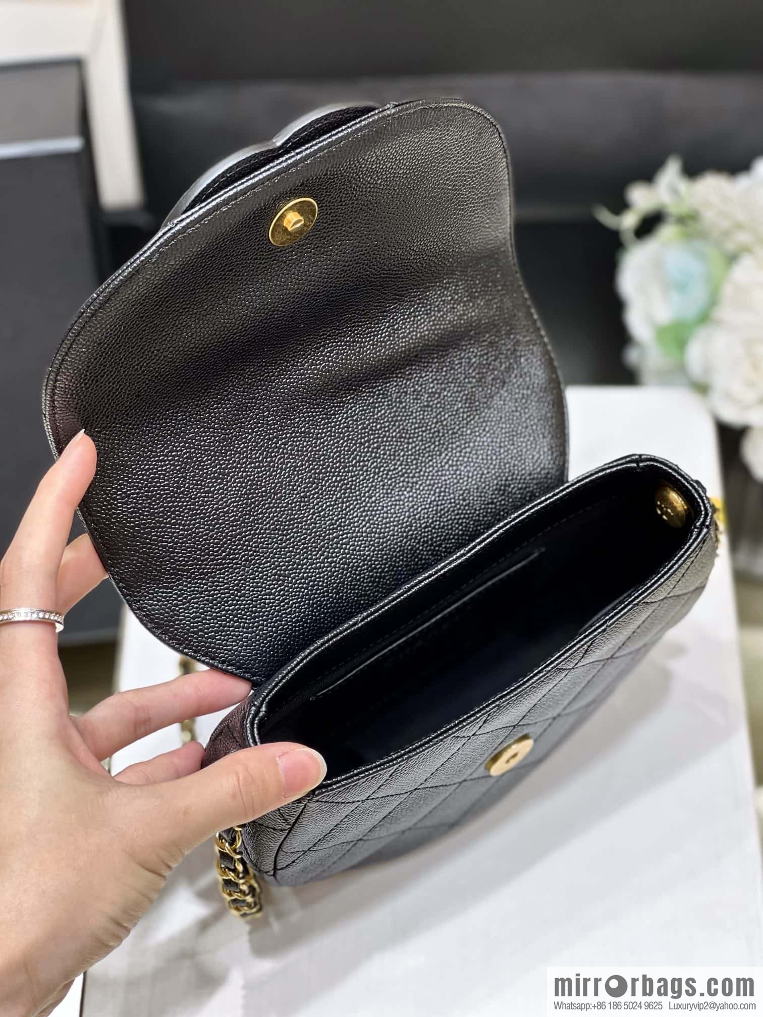 CHANEL 23P spring and summer trailer series, hidden big explosion saddle bag AS3867 black