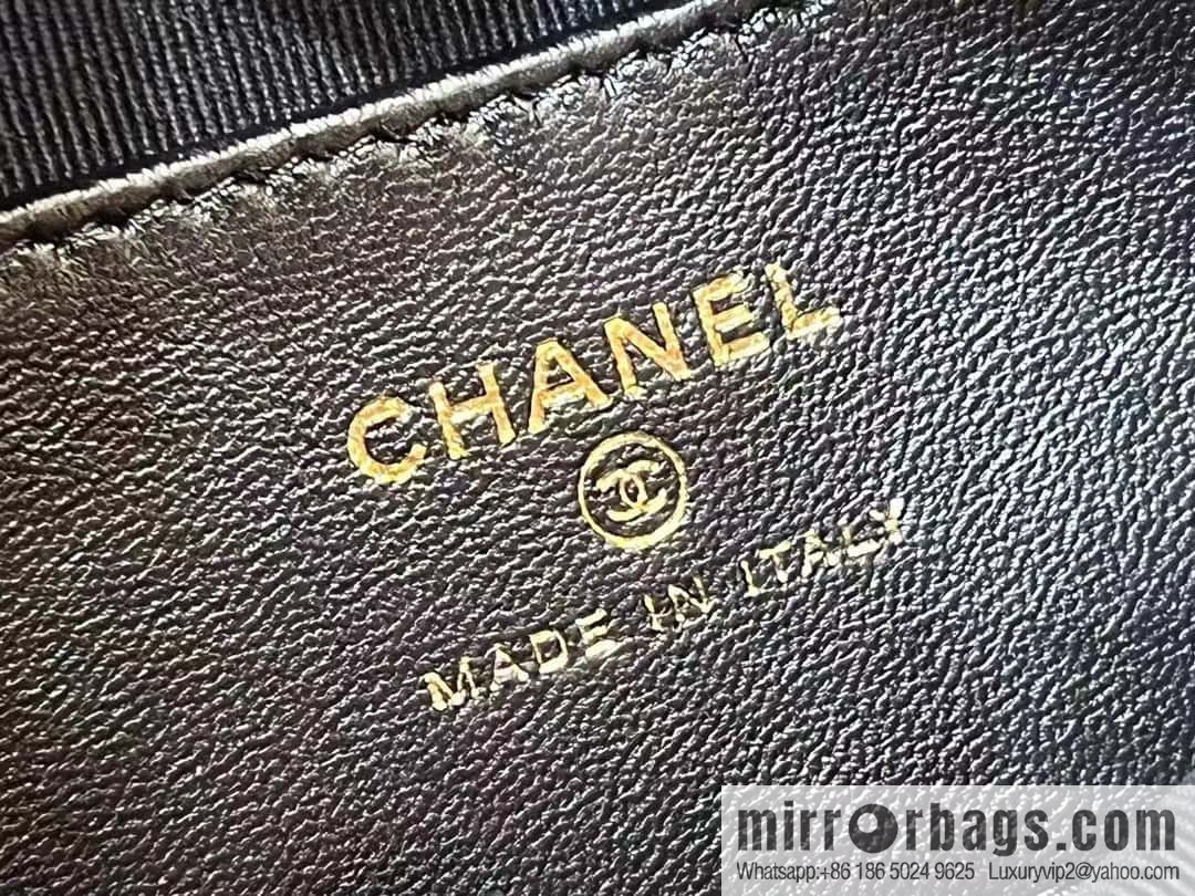 CHANEL 23C early spring vacation new pouch hula hoop AP3095 black