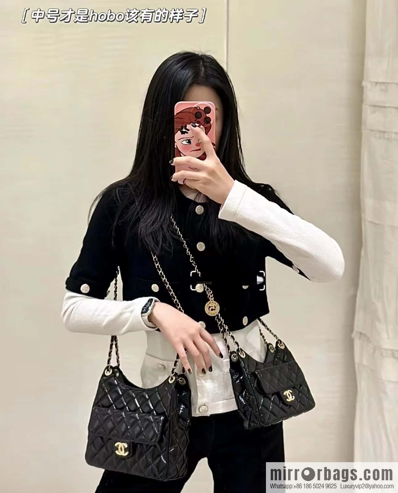 CHANEL 23C early spring vacation new No. 5 gold coin tag hobo hippie bag AS3690