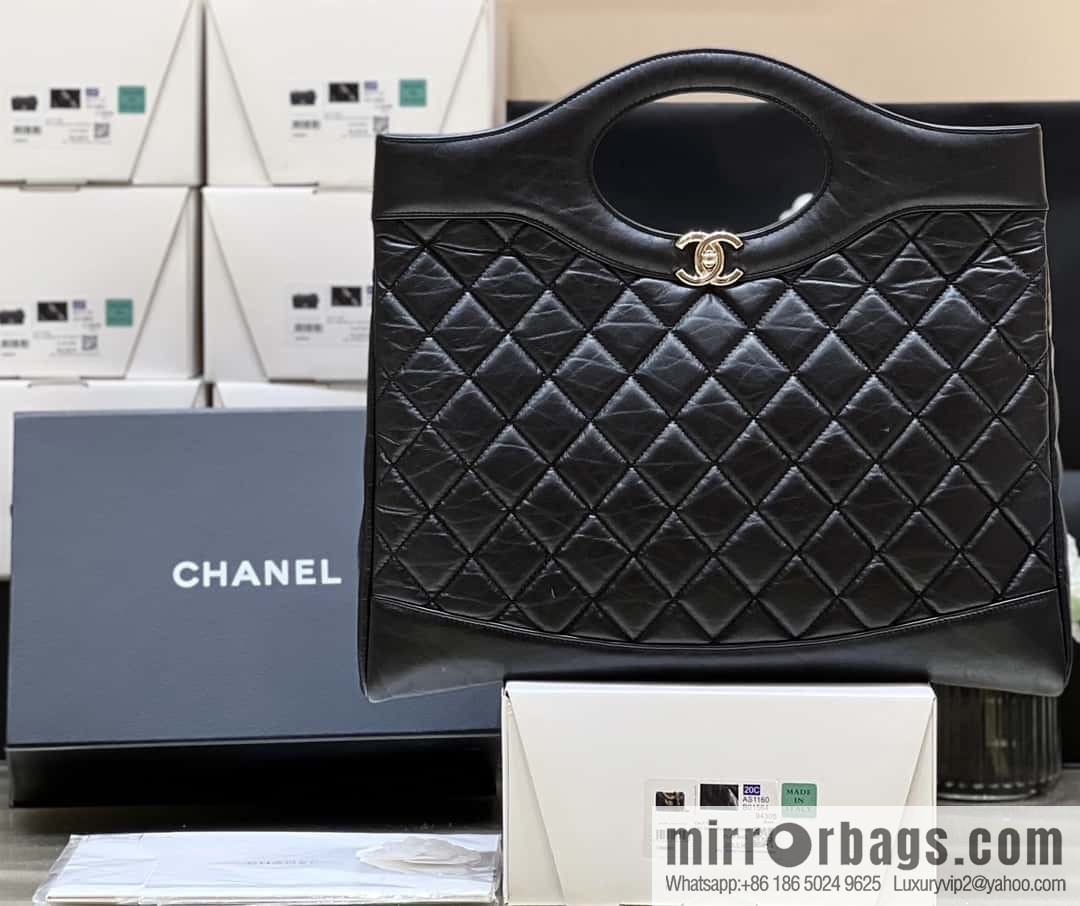 CHANEL 23A Superior Handicraft Series 31bag Large AS1010 black