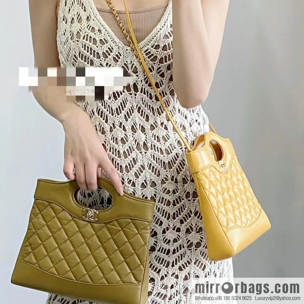 CHANEL 23A Advanced Handicraft Series 31bag mini AS4133 yellow