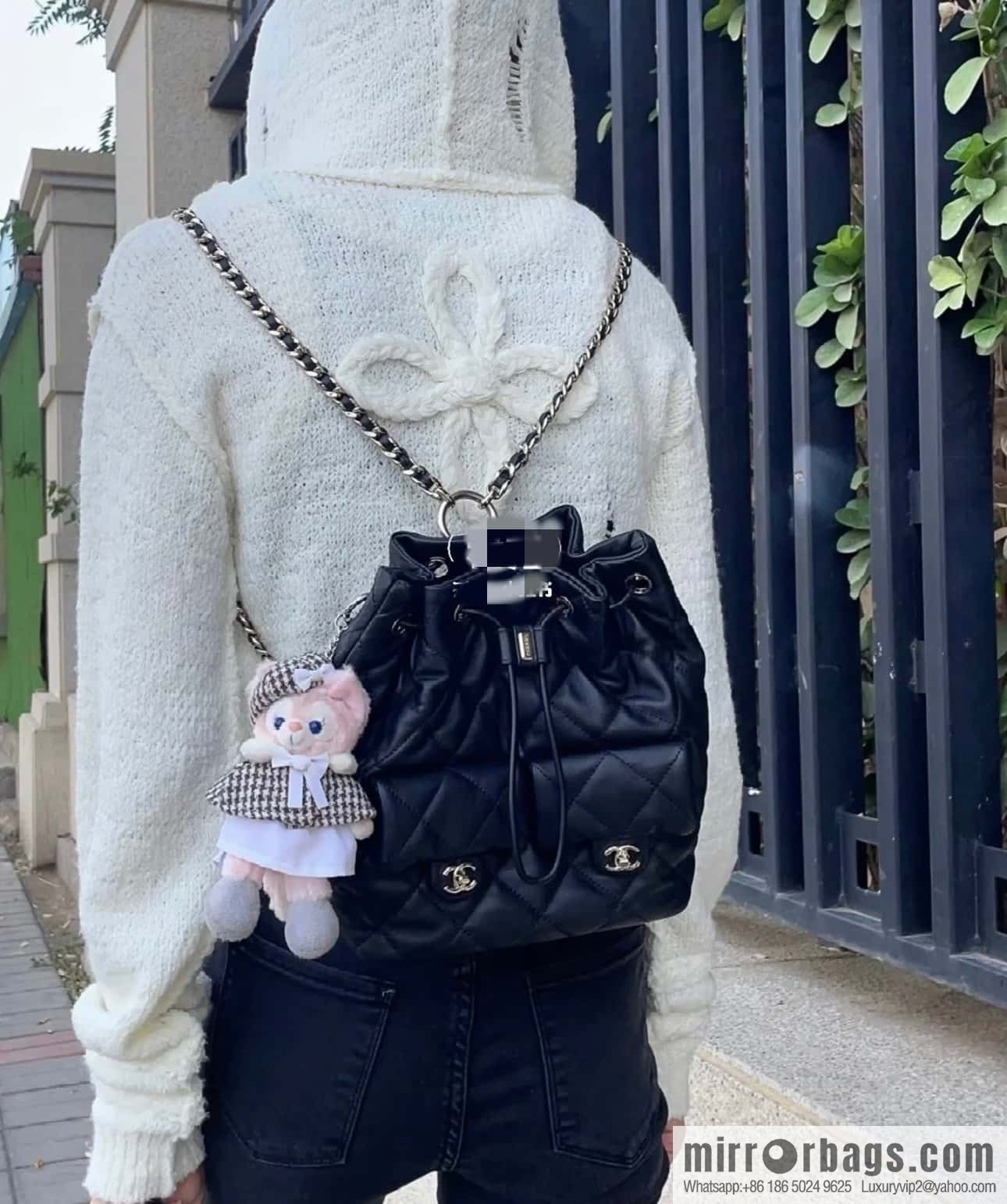 CHANEL 23B autumn and winter trailer series, double pocket double backpack AS4342