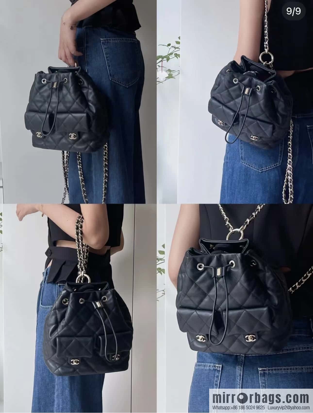 CHANEL 23B autumn and winter trailer series, double pocket double backpack AS4342