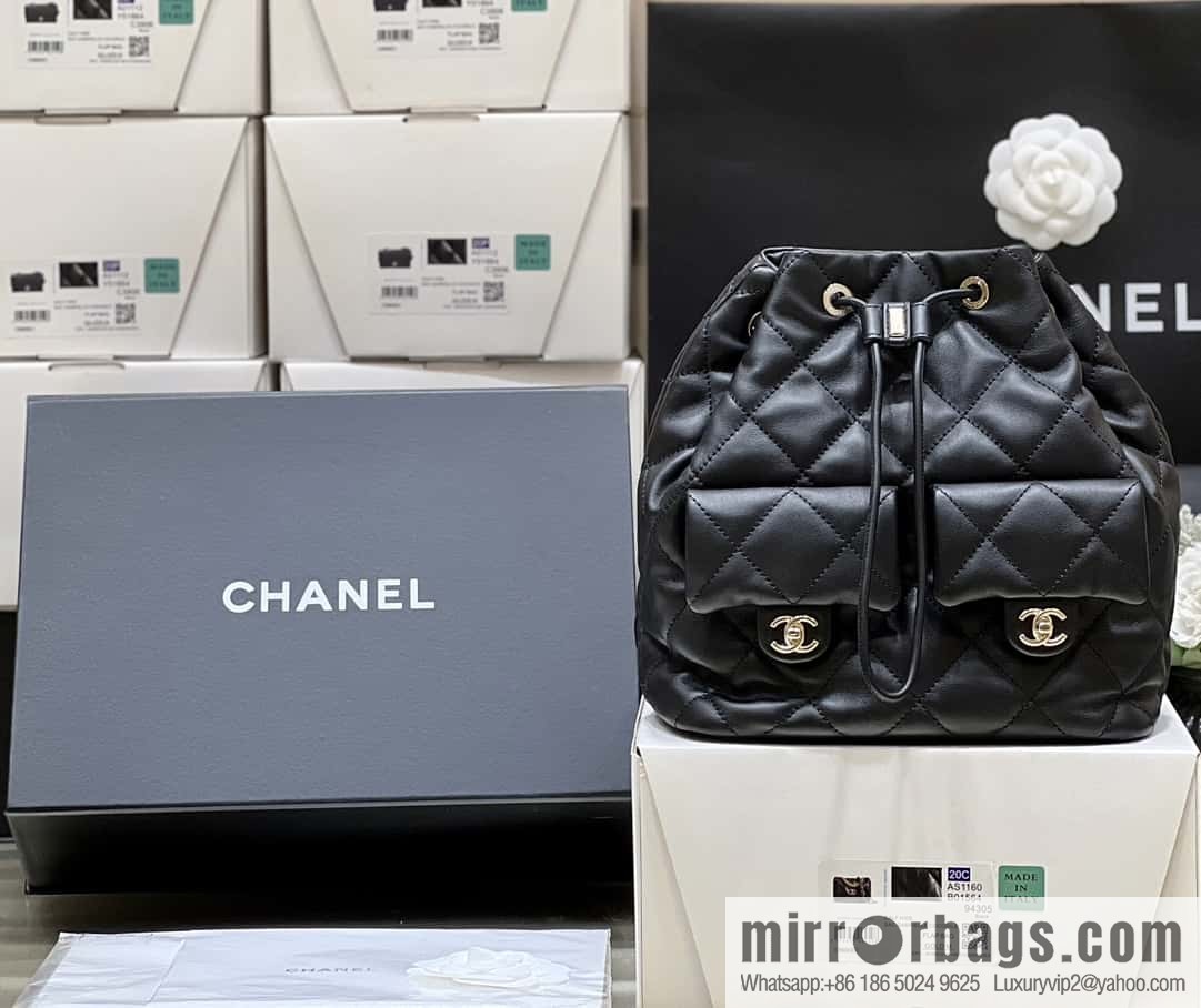 CHANEL 23B autumn and winter trailer series, double pocket double backpack AS4342