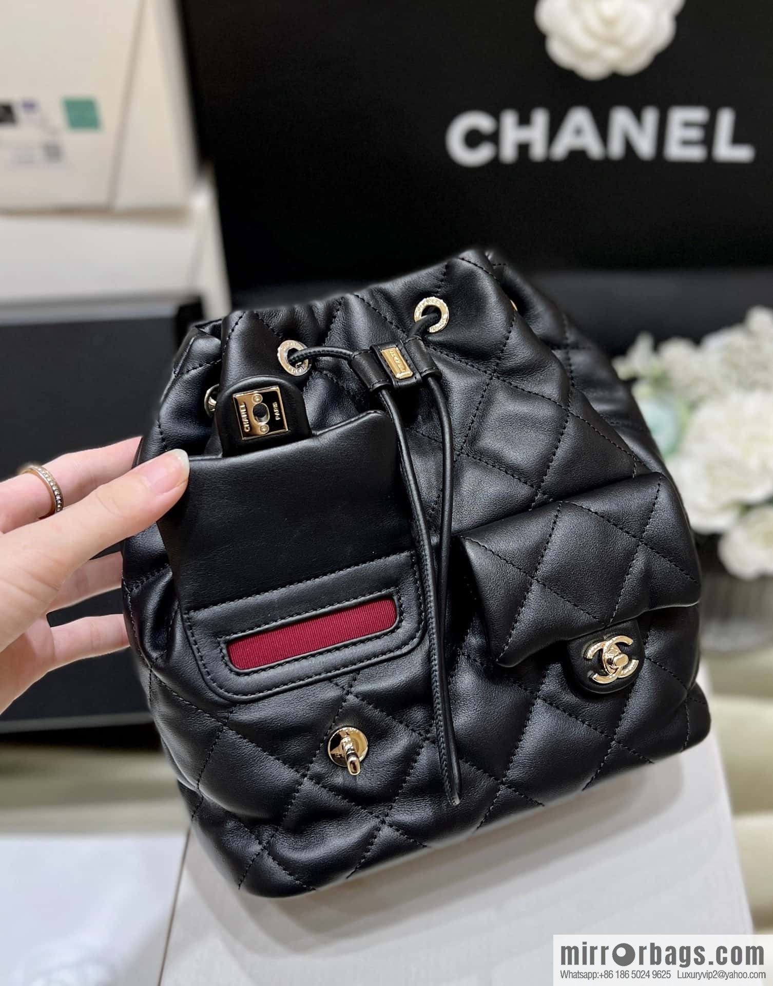 CHANEL 23B autumn and winter trailer series, double pocket double backpack AS4342